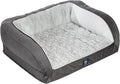 Serta Orthopedic Quilted Couch Dog Bed for Pets – Slate Gray (Small)