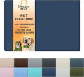 Neater Pet Brands Neater Mat Pet Mats for Food and Water, Cat & Dog Bowl Mat Waterproof Silicone, Feeding Tray, Dog Food Mats for Floors, Placemat w/Raised Edge for Under Bowls, 19” x 12”, Dark Blue