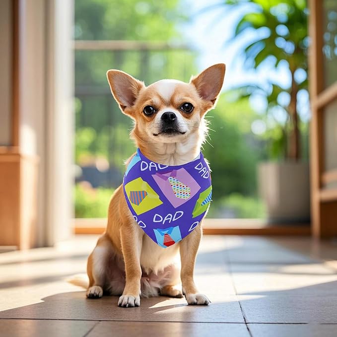 30 Pack Fathers Day Dog Bandanas Bulk for Small Dogs Kittens Breed 18 Inch Love Dad Dog Bandanas XS Puppy Doggy Best Dad Dogs Bandana Grooming S