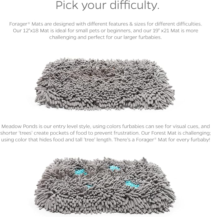 Pet Parents® Forager® Mats, Snuffle Mat for Dogs with SoftSnout & Non-Slip Backing Technology, Slow Feeder Dog Bowls & Snuffle Mat for Large Dogs and Small Dogs (Meadow 19")