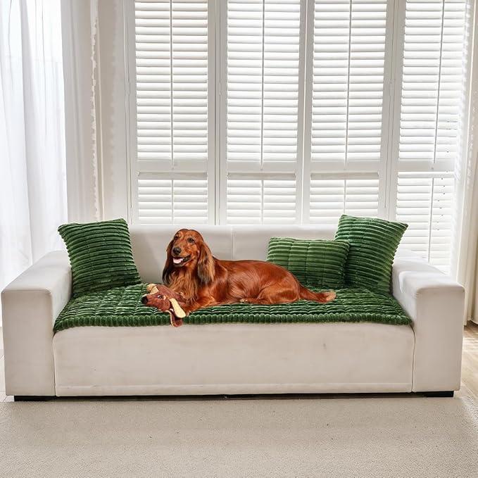 Sofa Cover Fuzzy Couch Cover for Pet, Couch Covers for Dogs Washable Non-Slip Sofa Slipcover Cushion Protector Pets Friendly Mat Bed