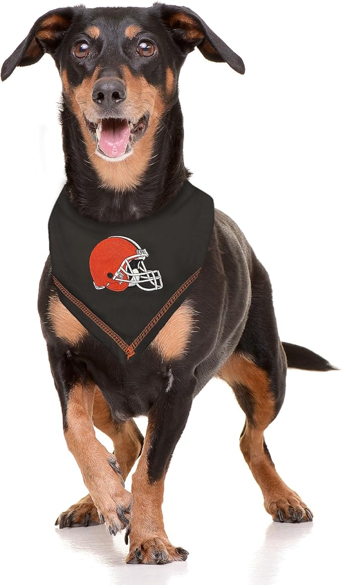 Pets First NFL Cleveland Browns TIE Bandana, Size Large/X-Large. Dog Bandana Scarf Bib for Pet Cat Dog. The Ultimate Game-Day, Party Bandana