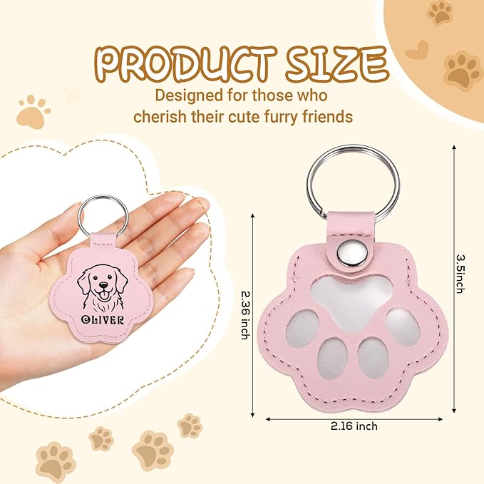 Custom Leather Pet Fur Keychain – Personalized Memorial Keepsake Keyring for Friend, Dog Cat Hair Sympathy Gifts﻿