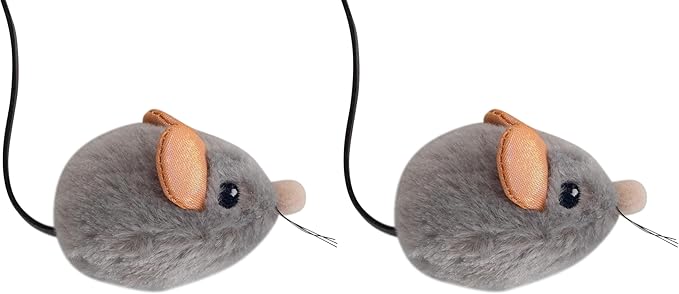 Catstages Squeak Squeak Mouse Cat Toy with Touch-Activated Sound & Catnip,Gray,(Pack of 2)