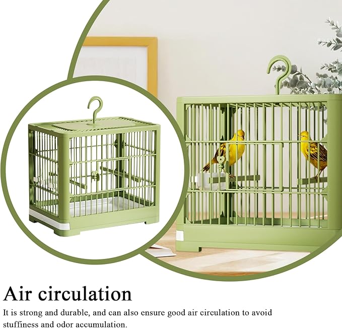 2025 New Carry Cage for Parakeet Portable 30x23x26cm Bird Travel Carrier Cage with Pull Out Tray Hook Handle Easy Transport Install for Various Birds Macaws Sparrow Conures Cockatiels
