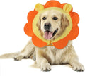 IEUUMLER Inflatable Recovery Dog Collar, Protective Donut Cone, Adjustable Soft Collar for Dog and Cat After Surgery Prevent from Biting & Scratching EU002 - Orange Lion M