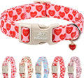 Valentines Dog Collar for Large Dogs - Valentine Red Conversation Hearts Dog Collars, Love Boy Girl Dogs Collars, Lightweight Adjustable Cute Puppy Collar with Quick-Release Buckle L