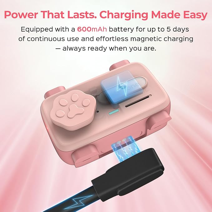 Pet Phone – Smart GPS Pet Tracker with Real-Time Location, Two-Way Communication, Emotional Support, and Unlimited Data | Ideal for Dogs and Cats | Up to 5-Day Battery (Light Pink)
