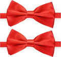 KOOLMOX Red Bow Tie for Dogs, Dog Bowtie Formal with Adjustable Collar for Medium and Large Dogs Cats Pets Wedding Birthday Graduation Holiday Independence Day Homecoming Costumes, 2 Pack, Red