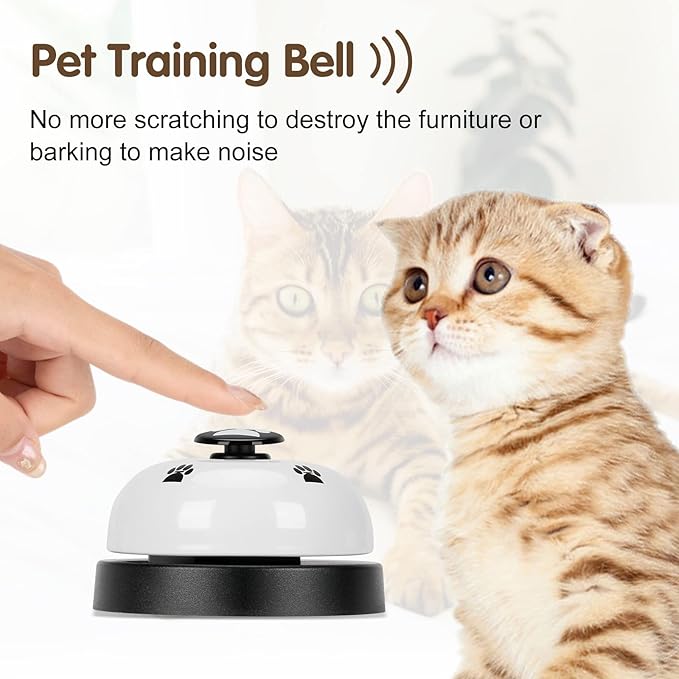 Pet Training Bells, 2 Pack Dogs Bell for Door Potty Training and to Ring to Go Outside Communication Device Dog AgilityTraining Equipment Interactive Toys (White)