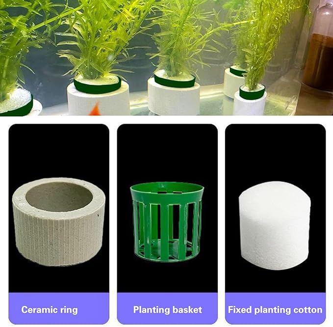 12 Pack New Upgrade Aquarium Plant Weights, Aquatic Plants Fixed Ring Set, Anti-Floating Ceramic Aquarium Plant Rings, Aquarium Landscape Decoration Fish Tank Accessories 1.8 x 1.3 Inch