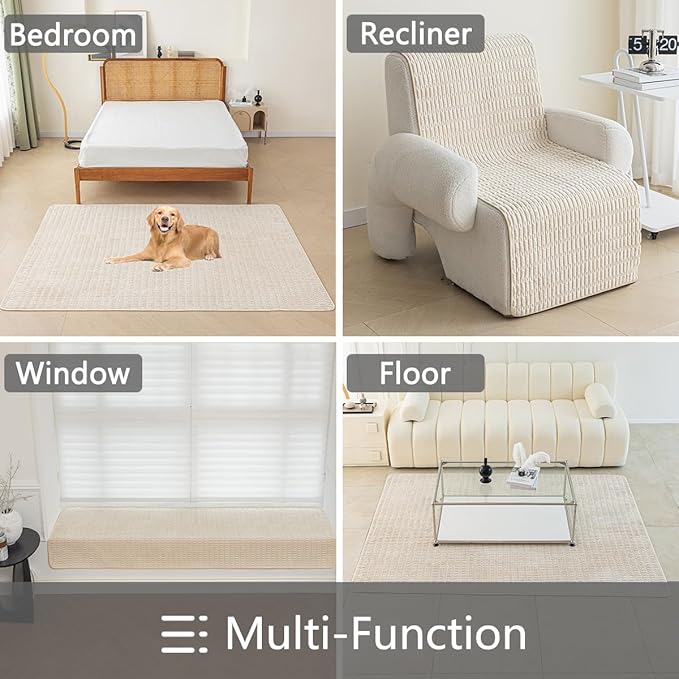 Muamar Dog Bed Cover Sofa Protector,Anti Slip Waterproof Sofa Covers for Living Room Couch Covers,Sofa Mat,Seat Cover, Dog Mat,Pet Pad for Furniture 1 Piece (40x60 inch, Cream White)