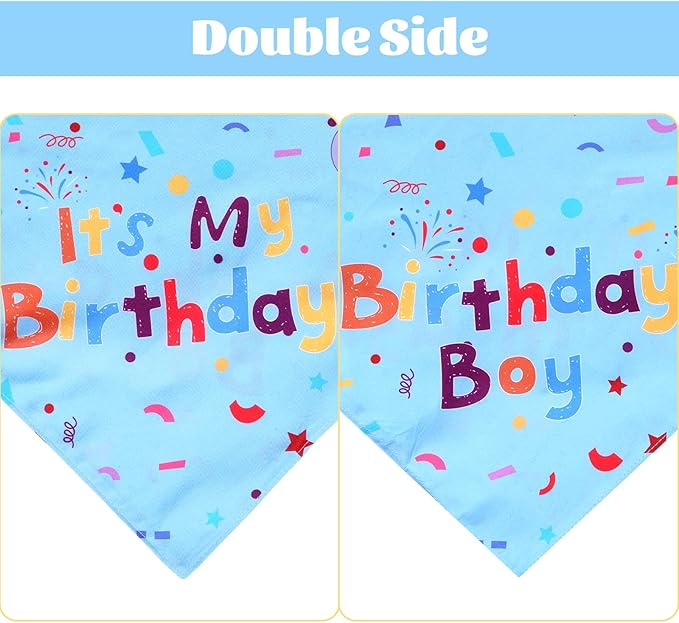 hoyuwak Dog Birthday Party Supplies Girl Boy Dog Birthday Bandana Bow Hat with Numbers for Small Medium Large Pets