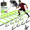 Agility Ladder, Soccer Football Training Equipment Set - 20ft Speed Ladder, 4 Hurdles,Parachute, 12 Cones & Jump Rope | Agility & Speed Training for Kids Youth Adults,Basketball & Football Accessories