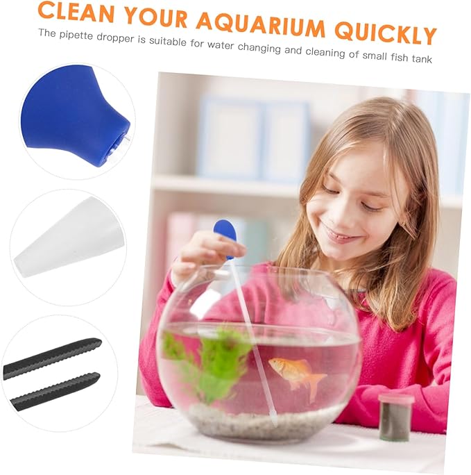 4Pcs Fish Tank Cleaning Tools Aquarium Tweezers Pipette for Easy Water Changes Durable Lightweight Aquarium Accessories for Plants Substrate and Aquatic Pets