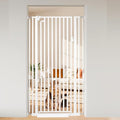 59“ Extra Tall Cat Gate for Doorway：29.4-33.4” Wide Pet Gate, Auto Close/One Handed Open, 1.34” Extra Small Gap, No Drill Pressure Mount Tall Cat Gate for Interior Stairs/Kitchens/Hallways (White)