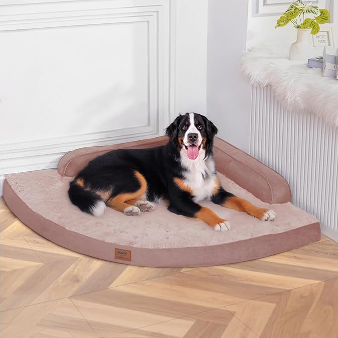 Large Orthopedic Dog Bed with Sides XXXL Dog Beds with Removable Washable Cover Non-Slip Waterproof Pet Bed for Extra Large Dogs - Pink XXXL