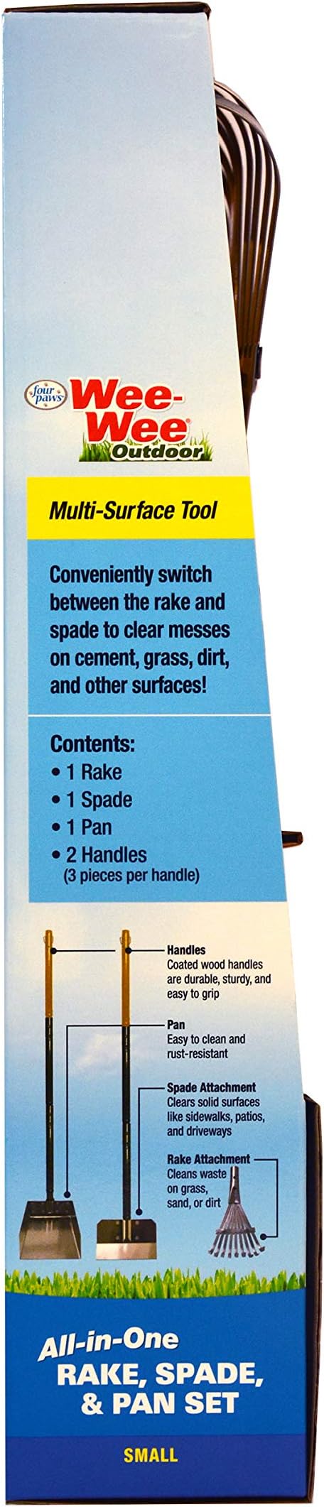Four Paws Wee-Wee Pooper Scoopers for Dogs l Outdoor Rake l Spade & Pan l Pooper Scooper Set,Black