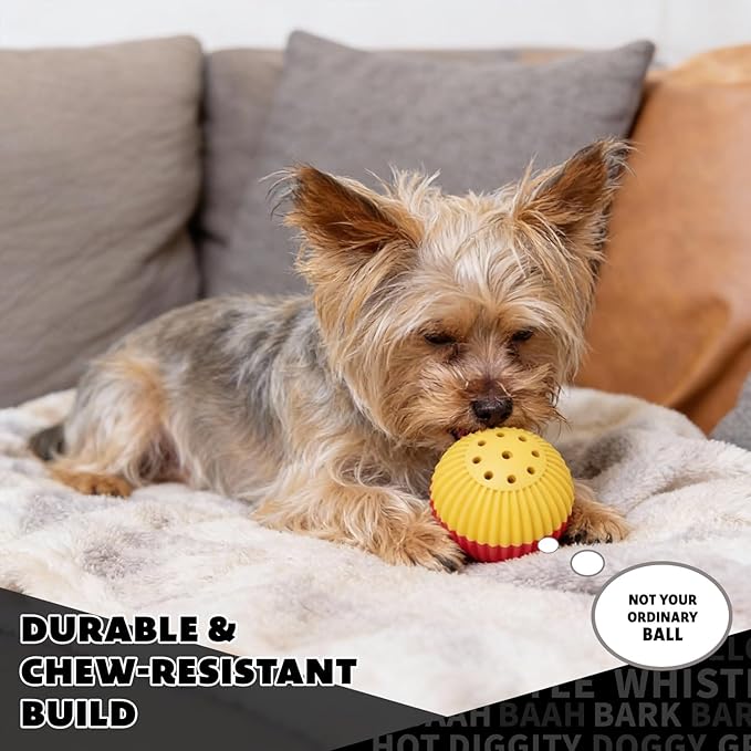 Pet Qwerks Animal Sounds Babble Ball - Interactive Chew Dog Toy - Large