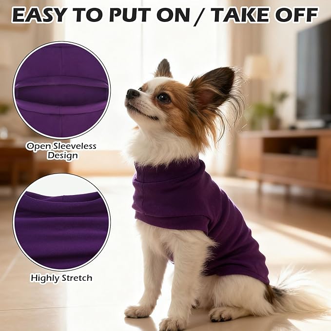 EXPAWLORER Soft Cat Sweater - Sweaters for Cats Only Warm Kitten Clothes, Fall and Winter Pet Coat Pullover Design, Fleece Sweatshirt Clothing Also for Puppy Small Dogs, Purple L