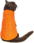 Stretchy Cat Sweater - 17 Colors & 6 Sizes | Snug Winter-Ready Knit for Boy/Girl Cats & Kittens(Orange, X-Small)