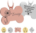 PawFurEver Dog & Cat Tags - Personalized Engraved Custom Name Tags - Stainless Steel - Rose Gold Bone Shapes