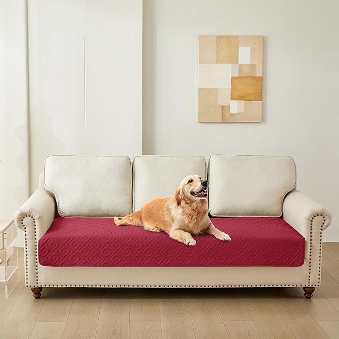 hyha Waterproof Dog Blanket, Soft Dog Bed Cover Pet Blankets, Waterproof Sofa Couch Cover for Dogs Washable, Reversible Pet Couch Covers for Sofa Furniture (30x70 Inch, Wine Red/Beige)