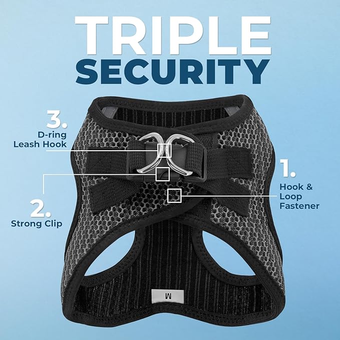 Best Pet Supplies Voyager Step-in Air All Weather Mesh Harness and Reflective Dog 5 ft Leash Combo with Neoprene Handle, for Small, Medium and Large Breed Puppies - Gray (2-Tone), XL