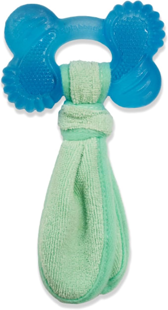 Nylabone Freezer Bone Puppy Chew Toy, Soothing Teething Toys for Puppies, Rubber & Terry Cloth, Peanut Butter Flavor, Small Dogs - Up to 25 lbs., 1 Count