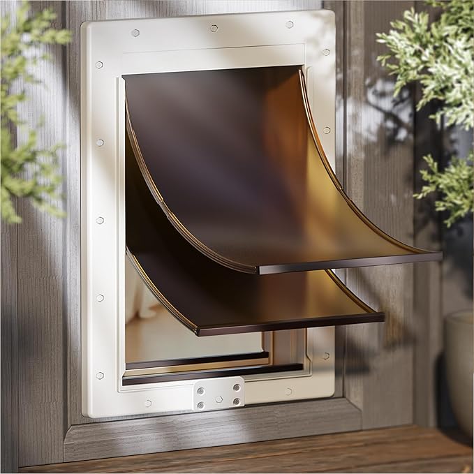 XL Dog Door for Door, Never Rust Plastic Extra Large Doggy Door for Interior and Exterior Doors, XLarge Pet Door with 2 Magnetic Flaps, Closing Panel, Dog Doors for Pets Up to 220 LB