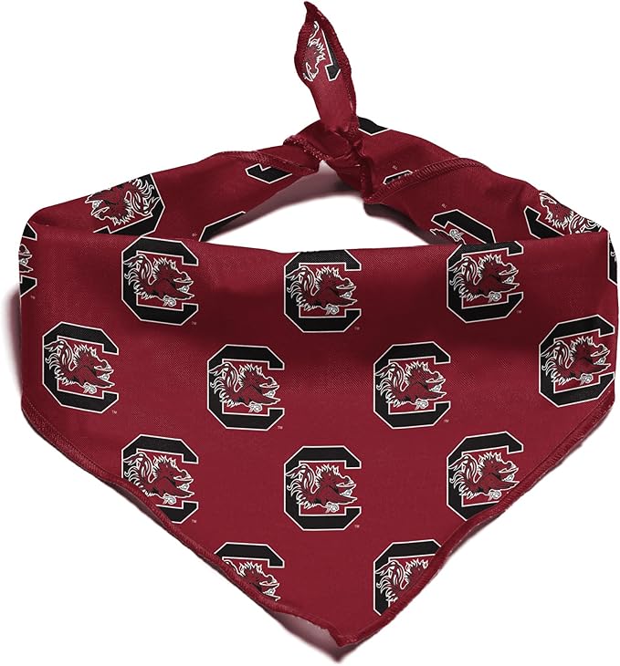 South Carolina Gamecocks Officially Licensed Bandana for Dogs and Cats | Fits Pets Great Gift Idea | Easy-to-Tie (Small, 13")