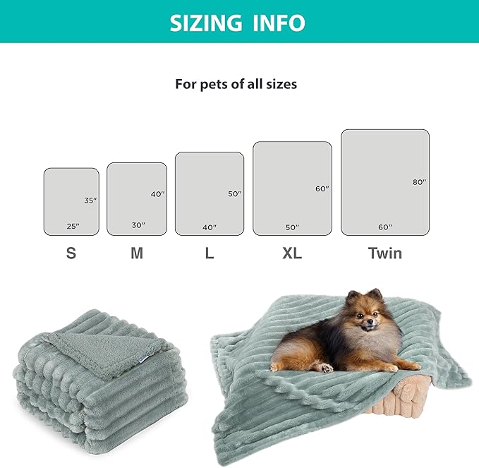 Waterproof Dog Blanket, Soft Fleece Blanket for Couch Protector, Reversible Pet Blankets Furniture Protector Cover for Small Medium Large Dogs Cats (Green, 60"x80")