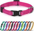 Joytale Small Dog Collar, Reflective and Adjustable Nylon Collar with Quick-Release Buckle, Lightweight No-Choke Design for Puppy and Extra Small Dogs, Hotpink, XS