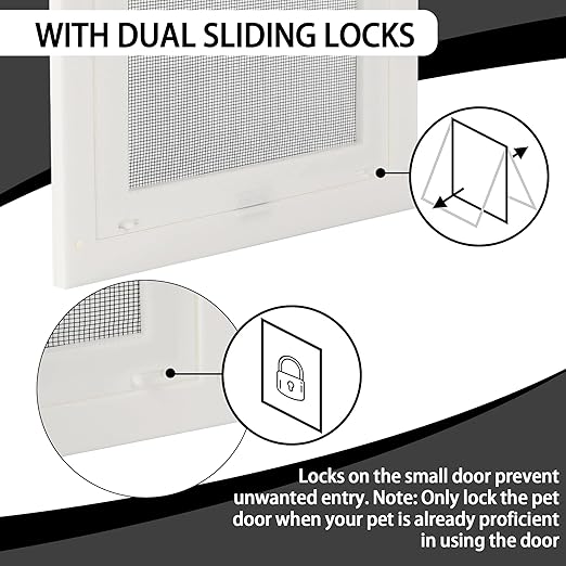 20-Pack Disposable Litter Box Waste Receptacles Compatible with Littermaid Waste Receptacles, and 7.87" x 9.84" Pet Screen Door Flap Compatible with Doggy Fits Dogs & Cats Under 30 Lbs