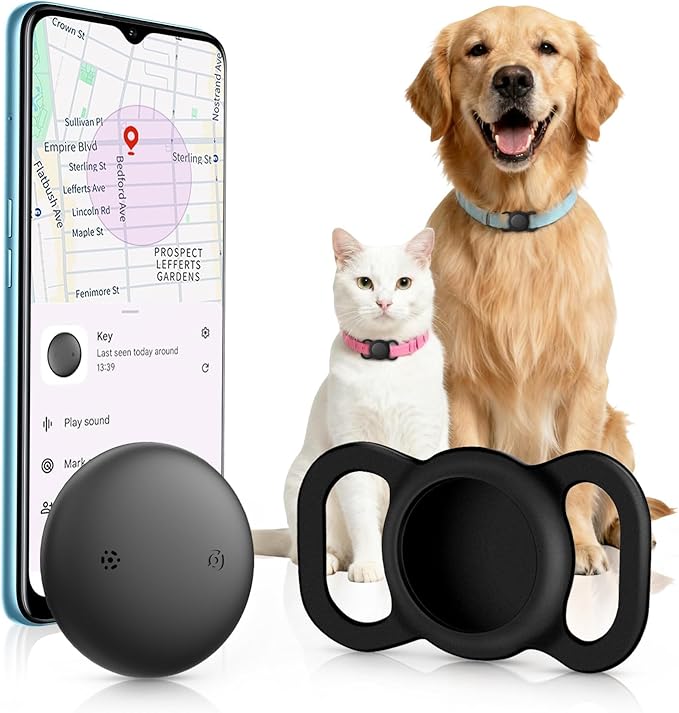 1 Pack Android GPS Dog Collar, Mini Dog GPS Tracker, Smart Pet Activity Tracker, No Subscription, GPS Cat Collar Certified Finder, Anti-Lost, Finder Tag for Vehicles, Pets, Kids, Items