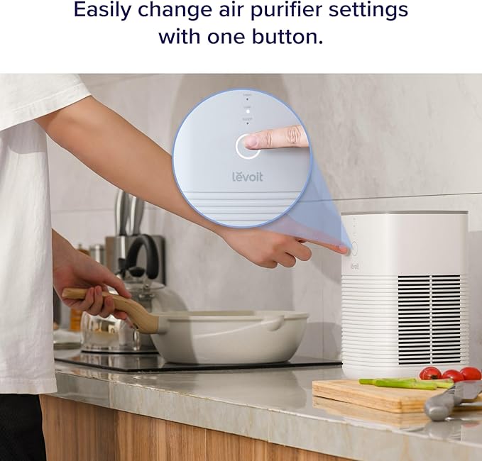 LEVOIT Air Purifier for Home Bedroom, AHAM Verifide, Freshens Small Room with Aroma Pad, For Smoke, Pollen, Pet Dander, Odor, Dust, Office, Desktop, 1 Pack, White
