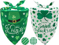 St. Patrick's Day Dog Bandanas Set 2PCS-Large,Featuring Irish Shamrock & Plaid Design Bandanas for Holiday Parties,Perfect Pet Scarves for Boys and Girls,Dog Outfit Gifts for Medium to Large Dogs