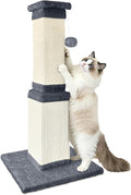 AGYM Cat Scratching Post, 32 Inch Cat Scratching Posts for Large Cats, Scratching Posts for Indoor Cats Adults, Cat Scratch Post with Nature Sisal, Deep Gray