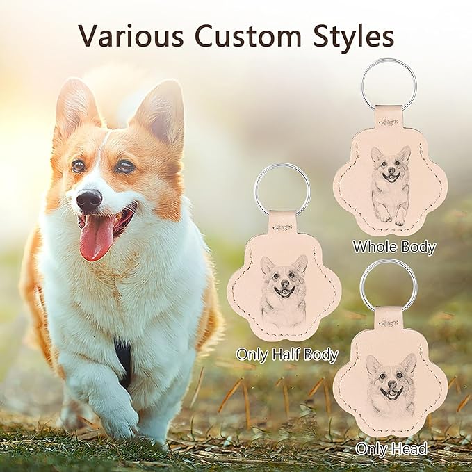 Personalized Pet Memorial Gifts for Dogs,Custom Name Pet Paw-Shaped Leather Keychain, Fur Keepsake, Handmade Key Holder for Rabbit, Hamster, and Kittens Fur