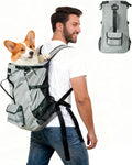 Pet Carrier Backpack for Medium to Large Dogs up to 33 lbs, Waterproof and Wear-Resistant, Equipped with Adjustable Waist and Chest Buckles, Detachable Storage Pocket with Reflective Strips, S