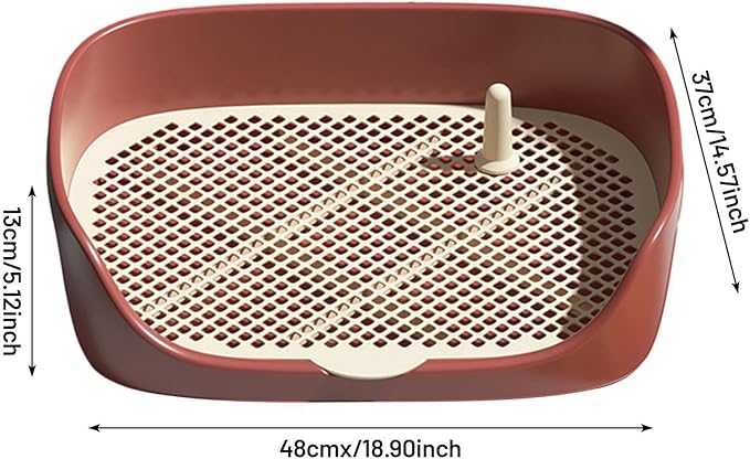 Dog Tray with Wall for Cats and Dogs, Elevated Pet Feeding Station, Wall-Mounted Pet Bowl Tray with Barrier, Multi-Level Pet Food Dispenser for Clean Feeding- Red L