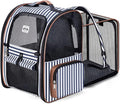 Lekebobor Large Cat Backpack Carrier Expandable Pet Carrier Backpack for Small Dogs Medium Cats Fit Up to 18 Lbs, Dog Carrier Backpack,Puppy Backpack Carrier, Striped