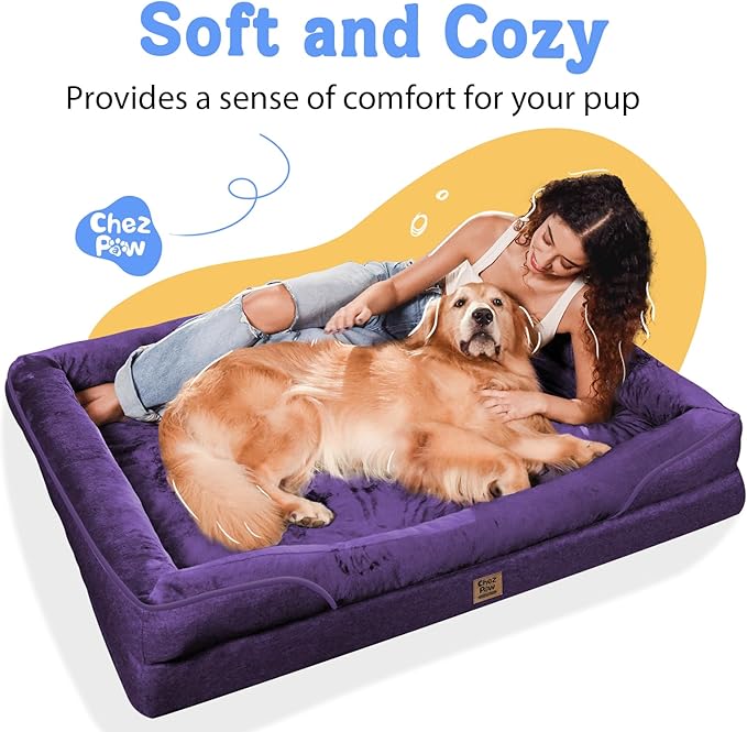 Washable Orthopedic Dog Bed for Medium Large Size Dogs with Removable Orthopedic Foam- Memory Foam Pet Couch Sofa Cover Waterproof Bolsters