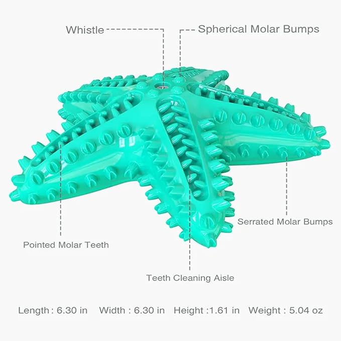 Chew Toy for Dog Toothbrush Stick Dog Toys for Aggressive Chewers Interactive Toys Treats Tough Toy to Keep Them Busy Chew Toys for Small Dogs (Star Toy - Blue)