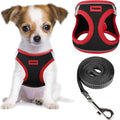 YIMEIS Dog Harness and Leash Set, No Pull Soft Mesh Pet Harness, Reflective Adjustable Puppy Vest for Small Medium Large Dogs, Cats (Black & red 01, X-Small (Pack of 1)