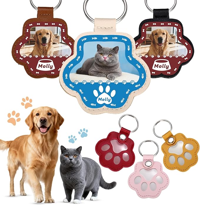 Custom Leather Pet Fur Keychain – Personalized Memorial Keepsake Keyring for Friend, Dog Cat Hair Sympathy Gifts﻿