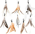 Natural unstained Feathers,8PCS Cat Feather Toys Replacement Wand Toy Refills, Cat Feathers Refill for Indoor Cats,Perfect Wand Attachments