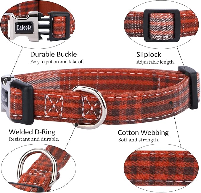 Faleela Soft &Comfy Bowtie Dog Collar,Detachable and Adjustable Bow Tie Collar,for Small Medium Large Pet (Large(Pack of 1), Orange)