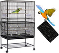Daoeny Large Bird Cage Cover, Bird Cage Seed Catcher, Adjustable Soft Nylon Mesh Net with Twinkle Moon Star, Birdcage Cover Skirt Seed Guard for Parrot Parakeet Macaw Round Square Cages (Black)