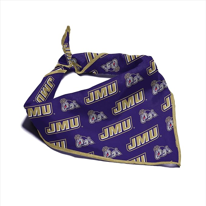 James Madison Dukes Bandana for Dogs and Cats | Fits Pets Great Gift Idea | Easy-to-Tie (Small, 13")